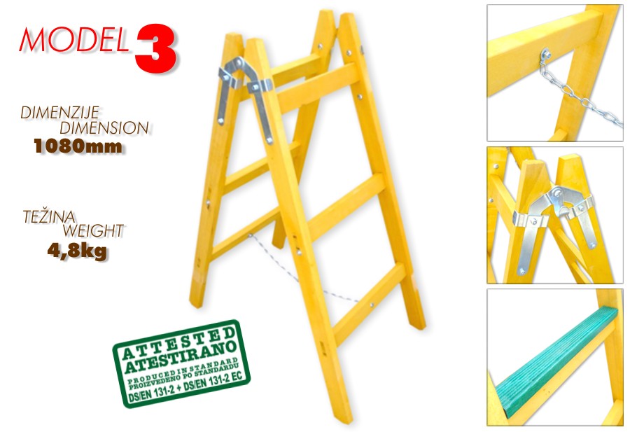Drvene merdevine - Wooden Ladder 3 Drvene merdevine - Wooden Ladder - MOD-03