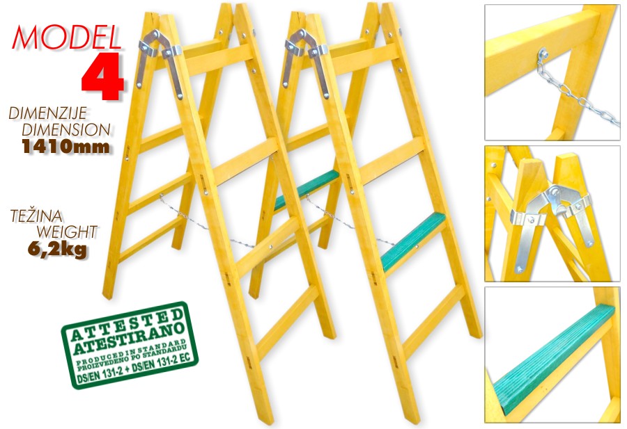 Drvene merdevine - Wooden Ladder - MOD-04